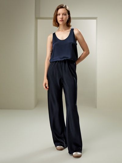 Nahtlose Seidenhose mit weitem Bein