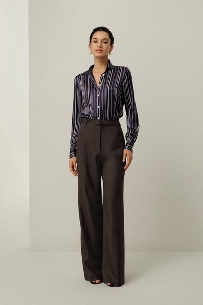 Elegante Hochtaillierte Hose mit Weitem Bein