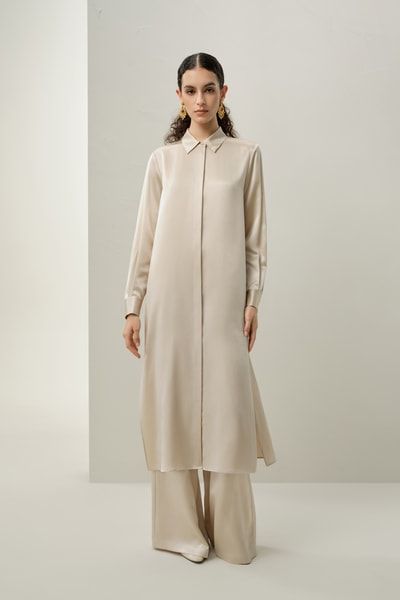 Seidenhose mit weitem Bein