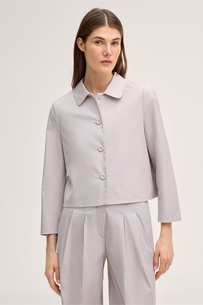 Kastige Kurzjacke mit Umlegekragen