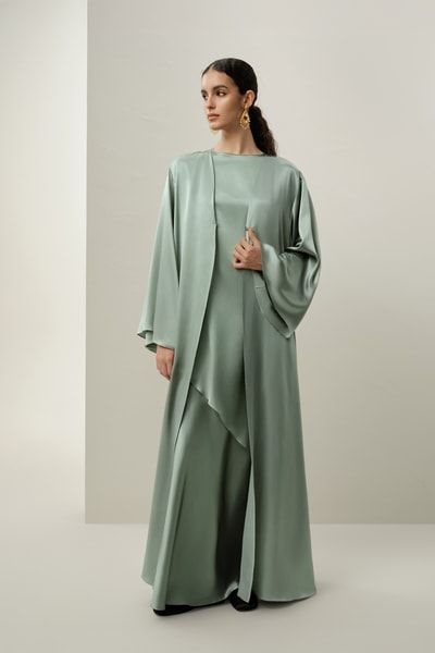 Elegantes Seiden-Charmeuse Abaya Set