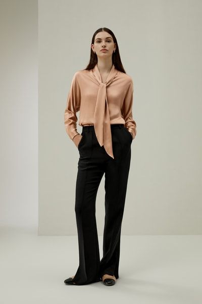 Elegante Seidenbluse mit Schluppe