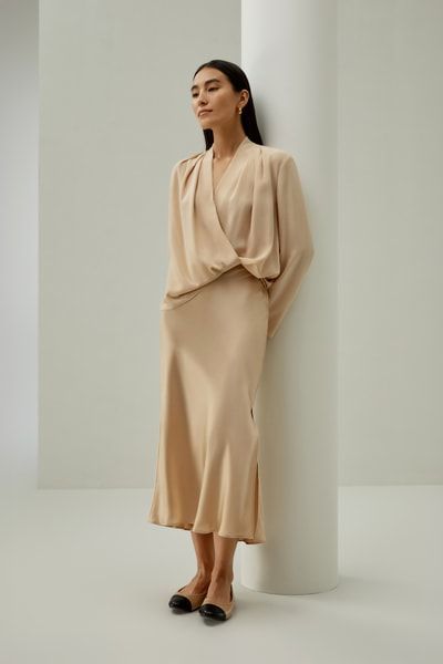 Elegante Seidenbluse in Wickeloptik