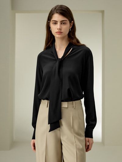 Seidenbluse mit Schluppe