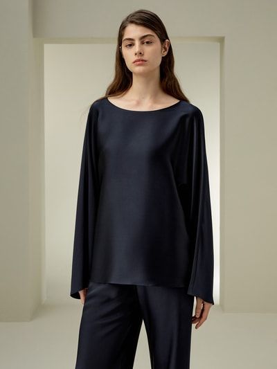 Elegante Bluse aus Double-Face-Seide