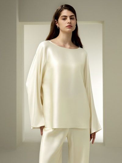 Elegante Doppelseitige Seidenbluse