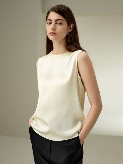 Double-Faced Seiden Shell-Top