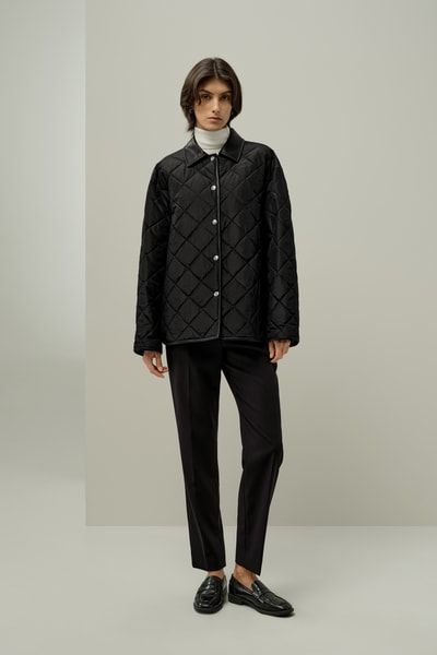 Übergroße Steppjacke aus Seide