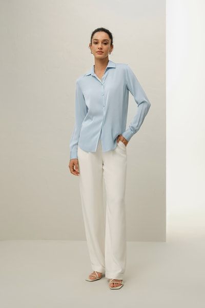 Elegantes Seiden-Satin-Hemd