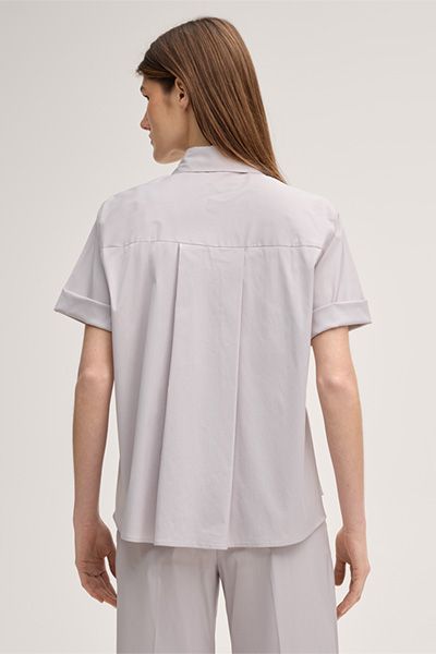Kurzarm-Hemdbluse aus Baumwollstretch