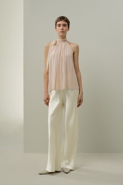 Elegante Georgette-Halterneck-Bluse