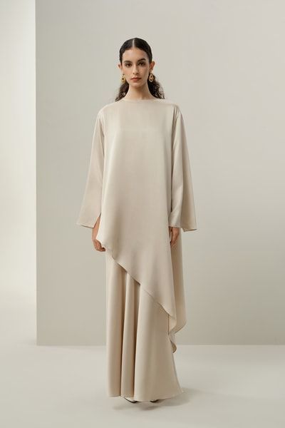 Asymmetrische Seiden-Charmeuse-Tunika
