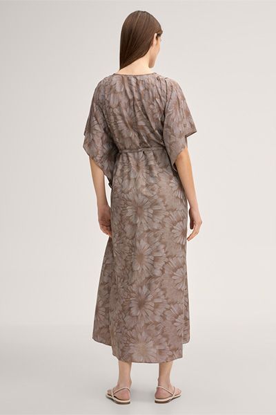 Kaftankleid mit Blumenprint und Gürtel