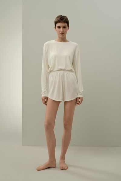 Fließende Loungewear-Shorts aus Seidenmischung