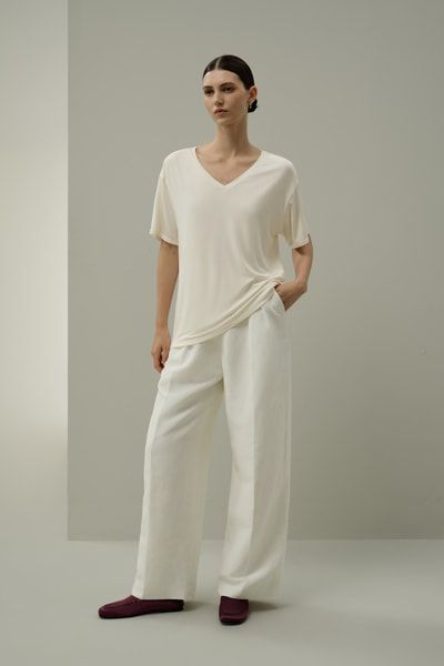 Oversized T-Shirt aus Seidenjersey