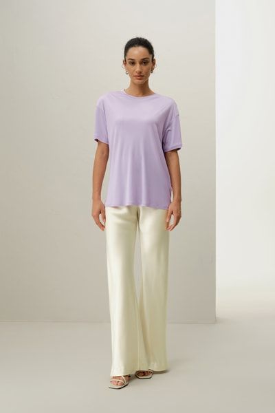 Oversized T-Shirt aus Seidenjersey