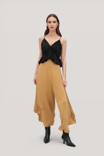 Palazzo-Hose mit asymmetrischem Saum