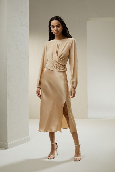 Drapierte Bluse aus Crêpe de Chine