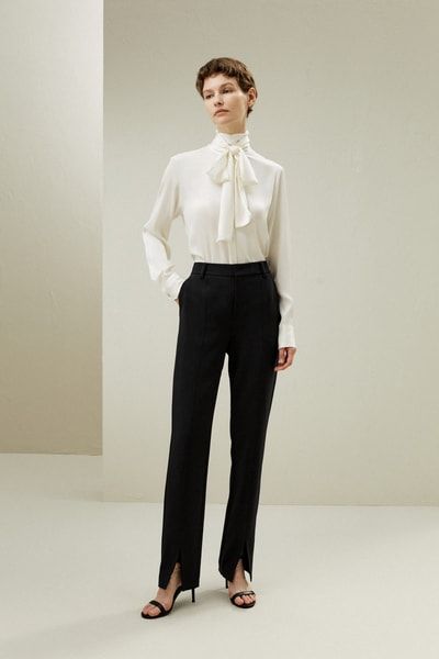 Elegante Seidenbluse mit Schluppe