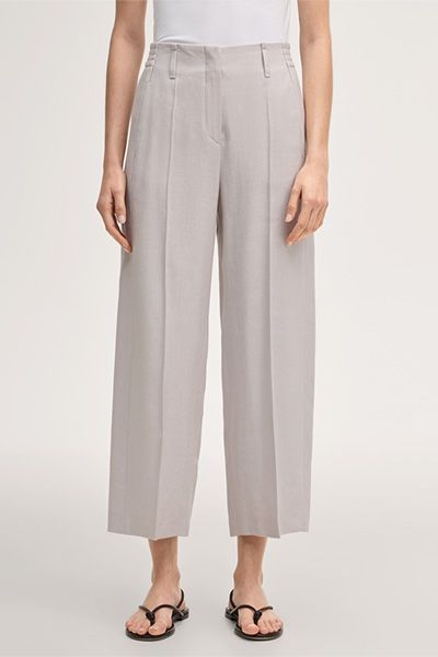 Elegante Weit Geschnittene Leinen-Culotte