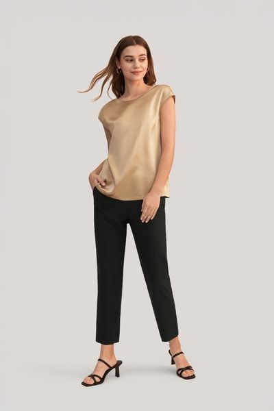 Elegantes ärmelloses Top aus Charmeuse-Seide