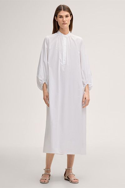 Minimalistisches Maxikleid mit Stehkragen