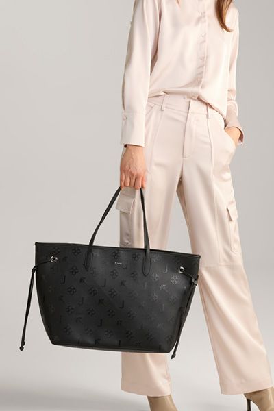 Shopper mit Monogramm-Prägung und Clutch