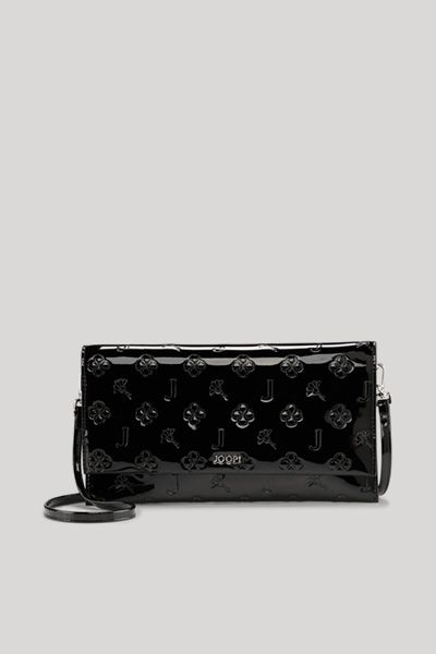 Glänzende Logo-Prägung Vegane Leder-Clutch