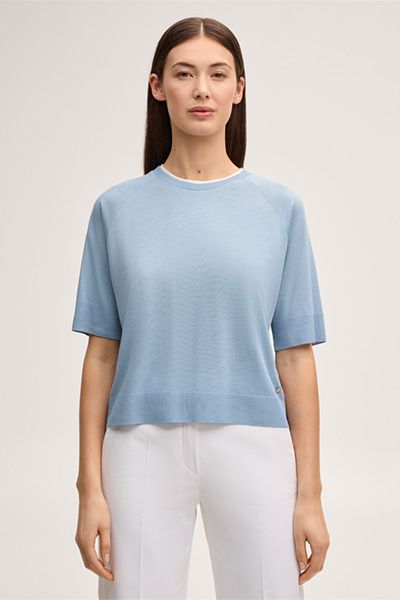 Kurzärmeliges Raglan-Strickoberteil