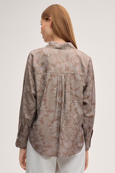 Print-Hemdbluse aus Viskose-Seiden-Mix