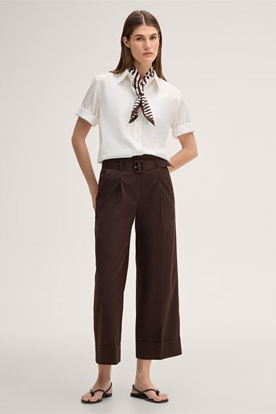 Hochtaillierte Culotte mit Gürtel