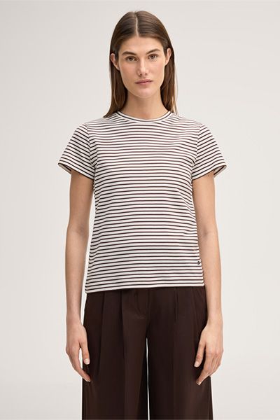 Gestreiftes T-Shirt aus Baumwoll-Interlock