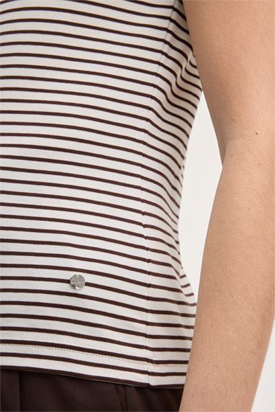 Gestreiftes T-Shirt aus Baumwoll-Interlock
