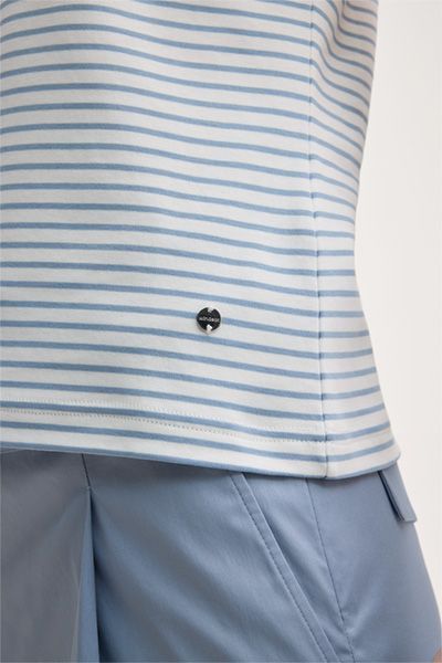Gestreiftes Interlock-Baumwoll-T-Shirt