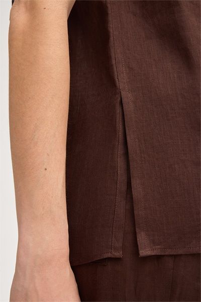 Kurzärmelige Leinen-Hemdbluse