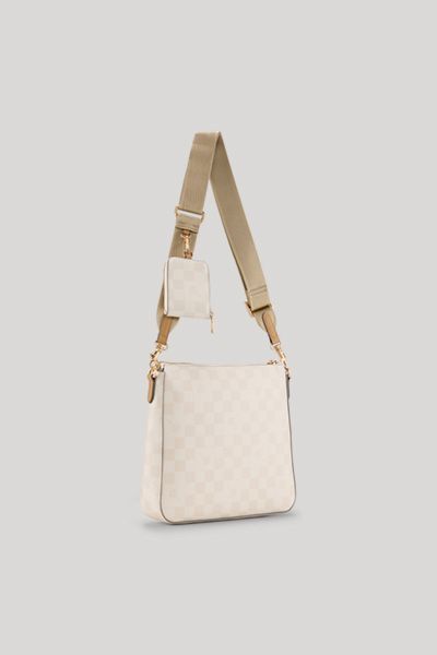 Jasmina Signatur Schultertasche mit Karomuster
