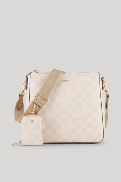 Jasmina Signatur Schultertasche mit Karomuster