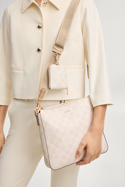 Jasmina Signatur Schultertasche mit Karomuster