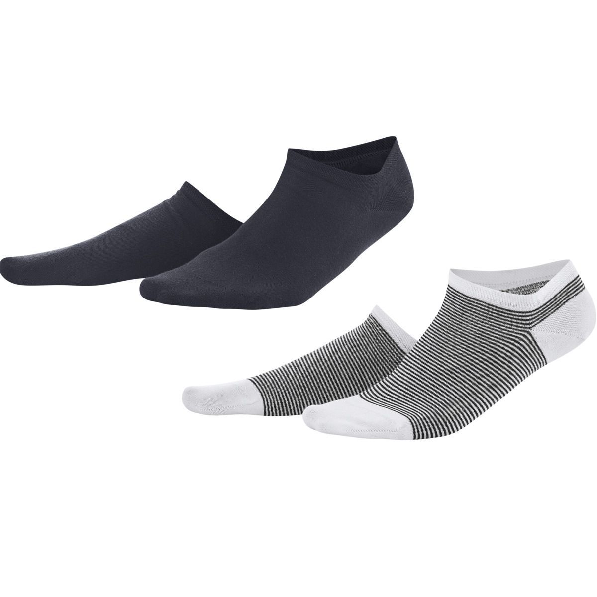 Gestreifte und unifarbene Sneaker-Socken