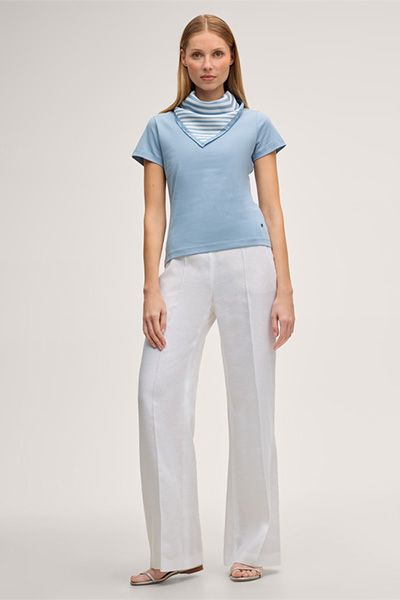 Baumwoll-Interlock T-Shirt mit Rundhalsausschnitt