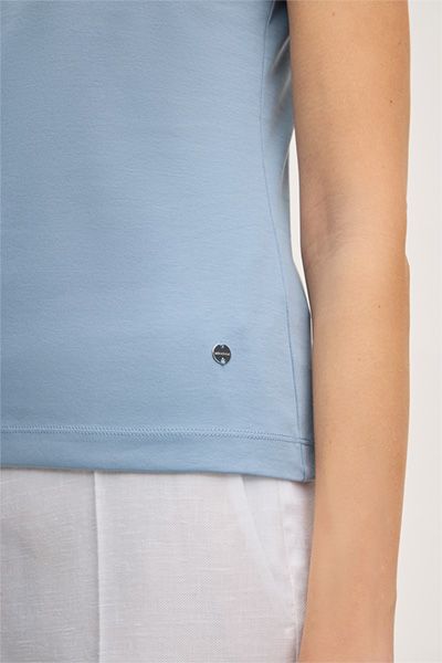 Baumwoll-Interlock T-Shirt mit Rundhalsausschnitt