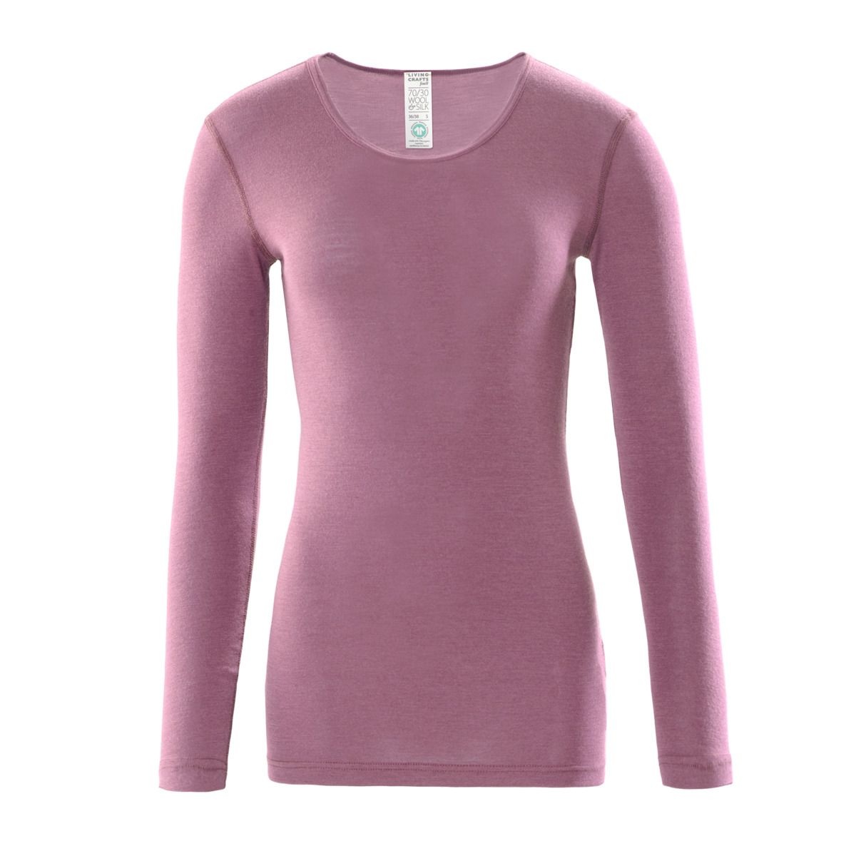 Langarmshirt aus Wolle und Seide