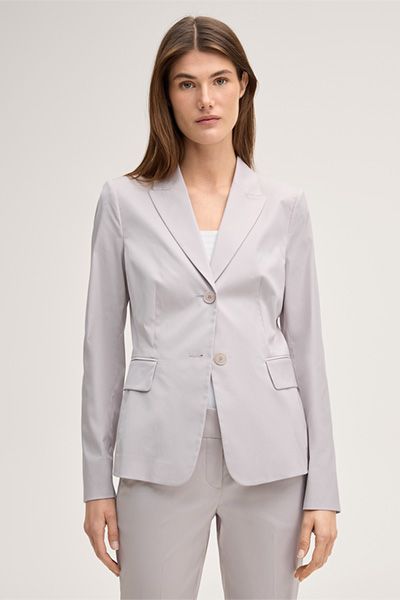 Taillierter Baumwoll-Blazer mit steigendem Revers