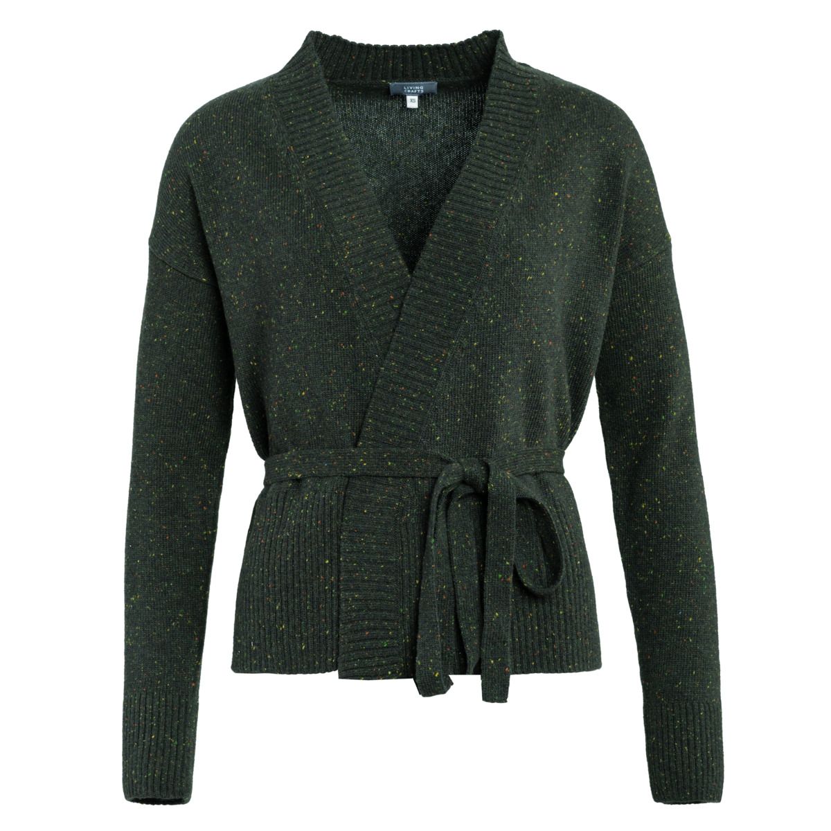 Wickeljacke mit Tweed-Farbtupfern
