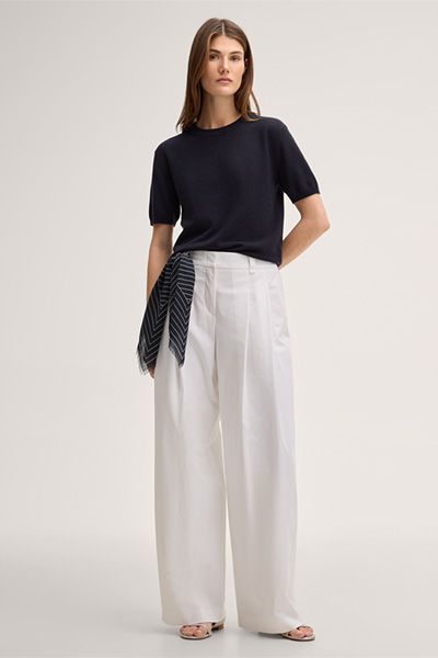 Minimalistisches Kurzarm-Top aus Kaschmir