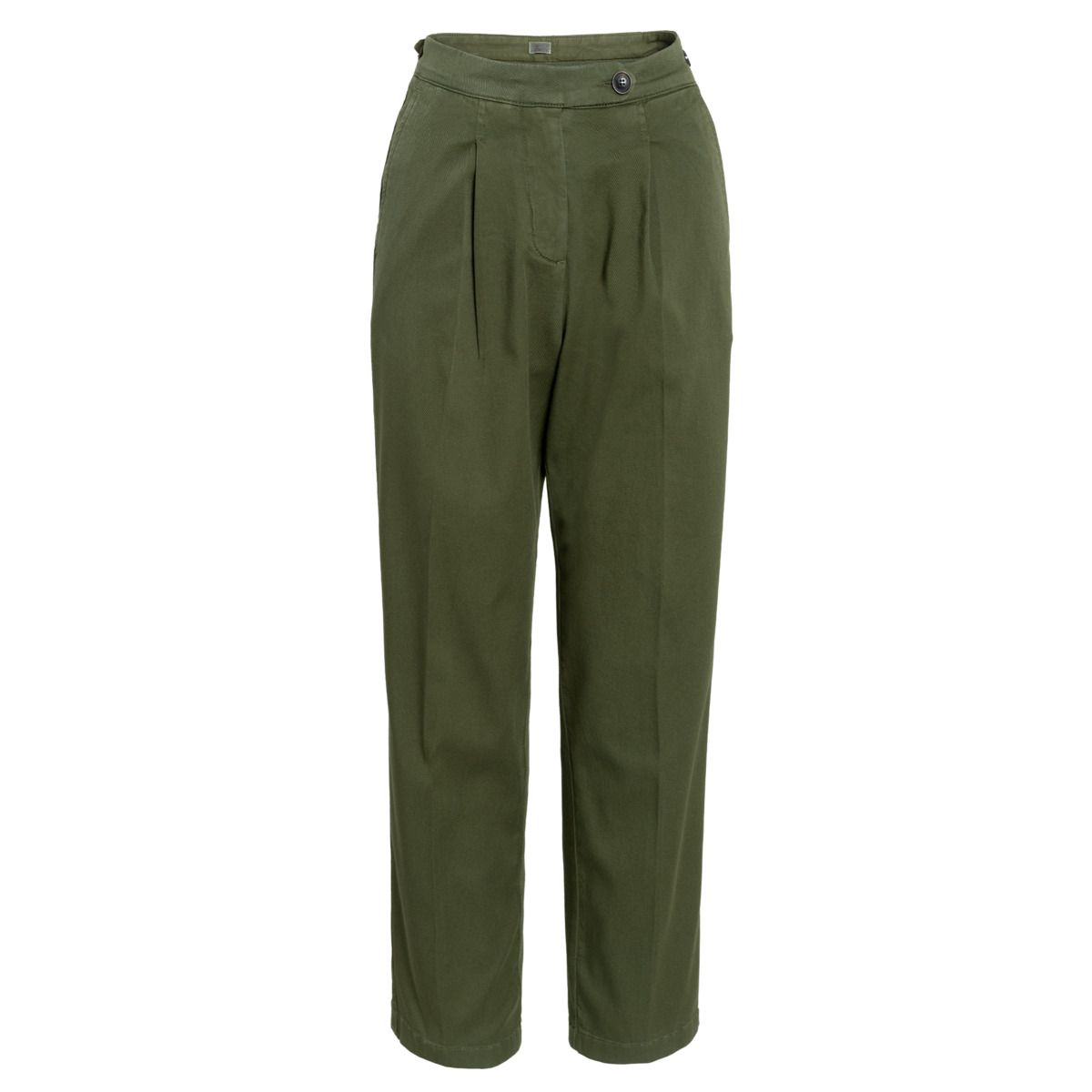 Hochtaillierte Bundfaltenhose mit schmalem Bein