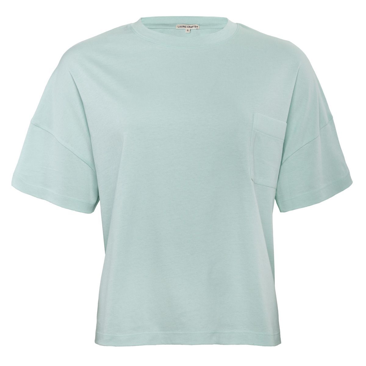 Kastiges Bio-Baumwoll-T-Shirt mit Tasche