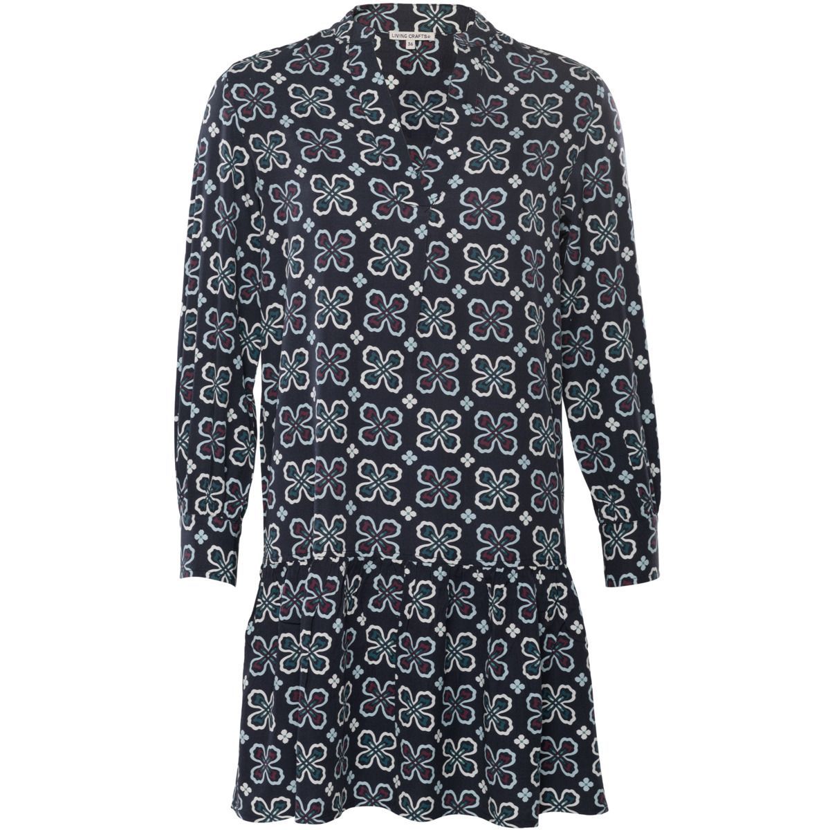 Gemustertes V-Ausschnitt Minikleid