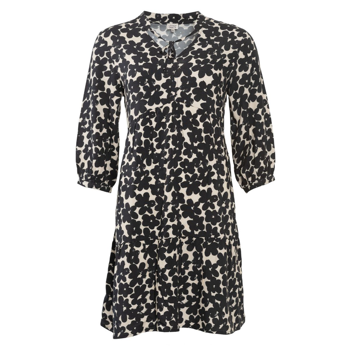 Gemustertes V-Ausschnitt Minikleid