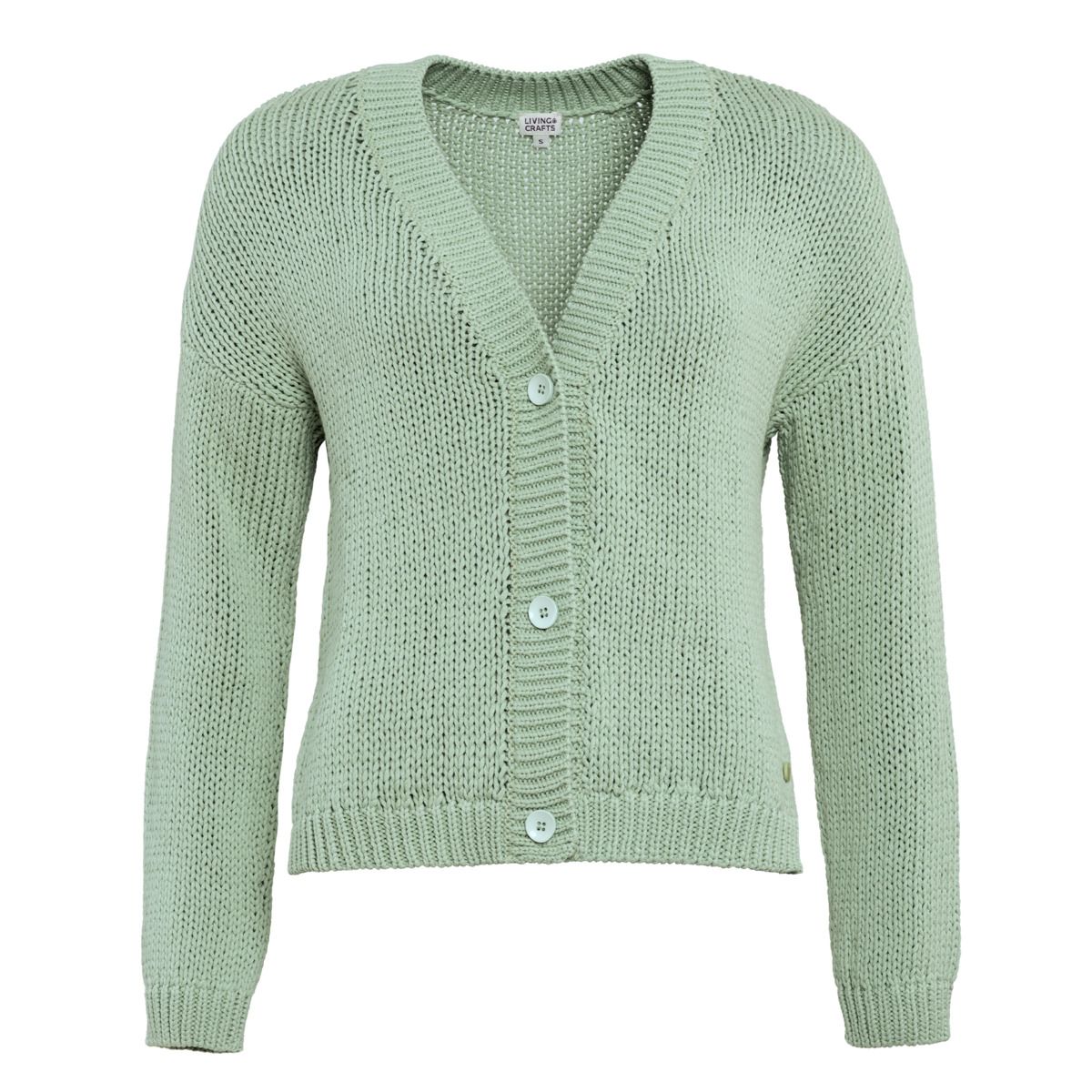 Grobstrick-Cardigan mit V-Ausschnitt